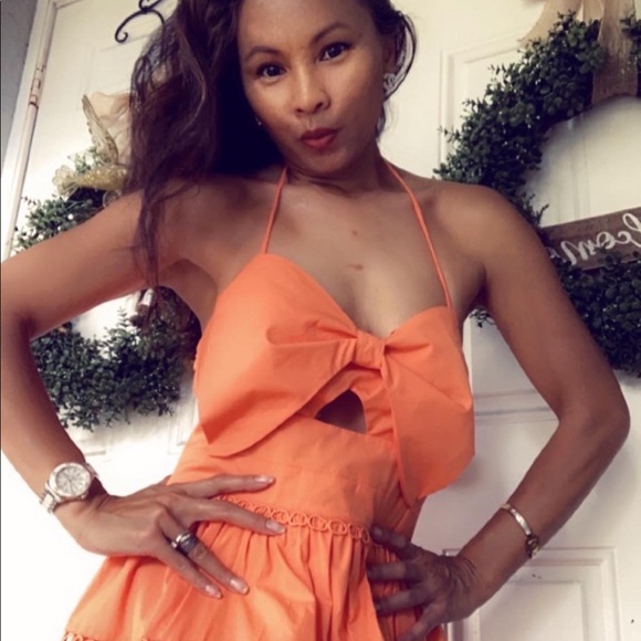 Coral orange dress - Picture 7 of 10